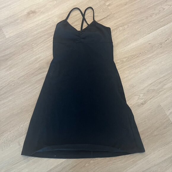 Prana Dresses & Skirts - Prana mini dress black stretchy tank top built in bra XS